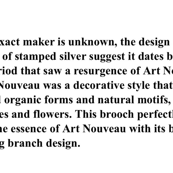 Vintage likely 60’s revival of art nouveau style brooch silver tone - Picture 3 of 11